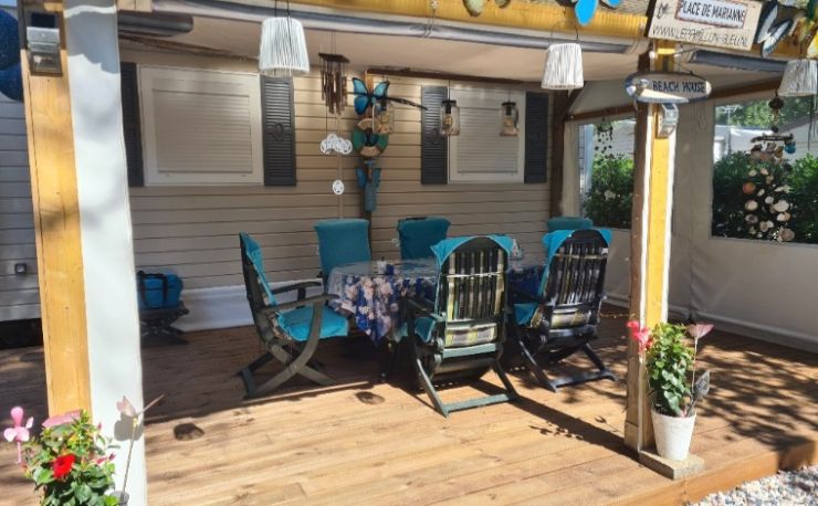 Rood 97 www.lepapillon-bleu.nl  Luxe mobile home 300 meter van de Middellandse Zee