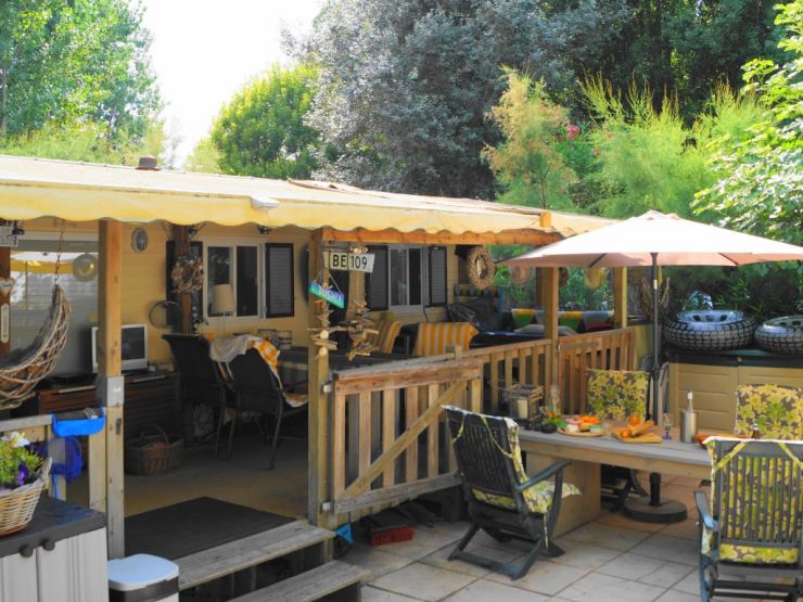 Luxe mobilhome aan het strand